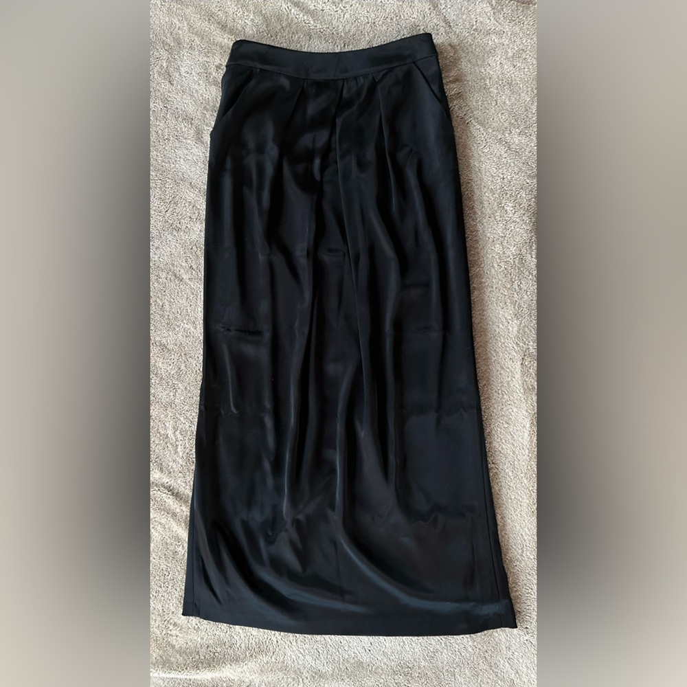 St. John Black Maxi Skirt Silk